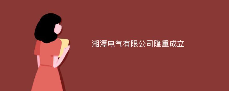 湘潭电气有限公司隆重成立